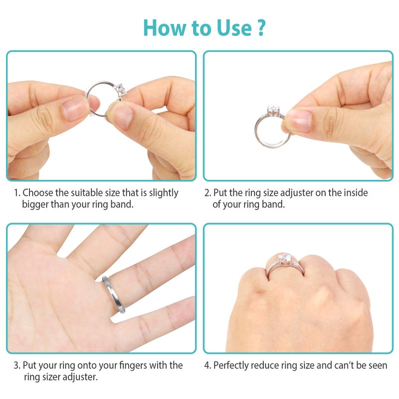 Feramox Invisible Ring Size Adjuster for Loose Rings Ring Adjuster Sizer Fit Thin Rings with Jewelry Polishing Cloth - Image 4